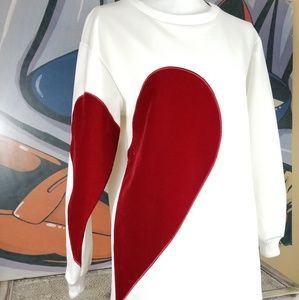 Vkozen Off White Dress with Red Velvet Heart